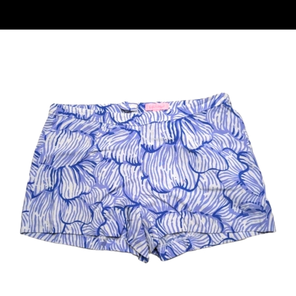 LILLY PULITZER Sonya House Of Nemo Shorts White Palm Tree Fronds